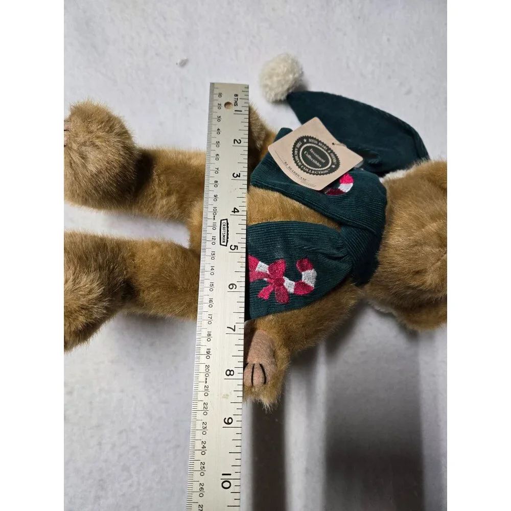 Boyds Bear‎ B.J Bearricane Plush Bear with Green Candy Cane Scarf and Green Hat